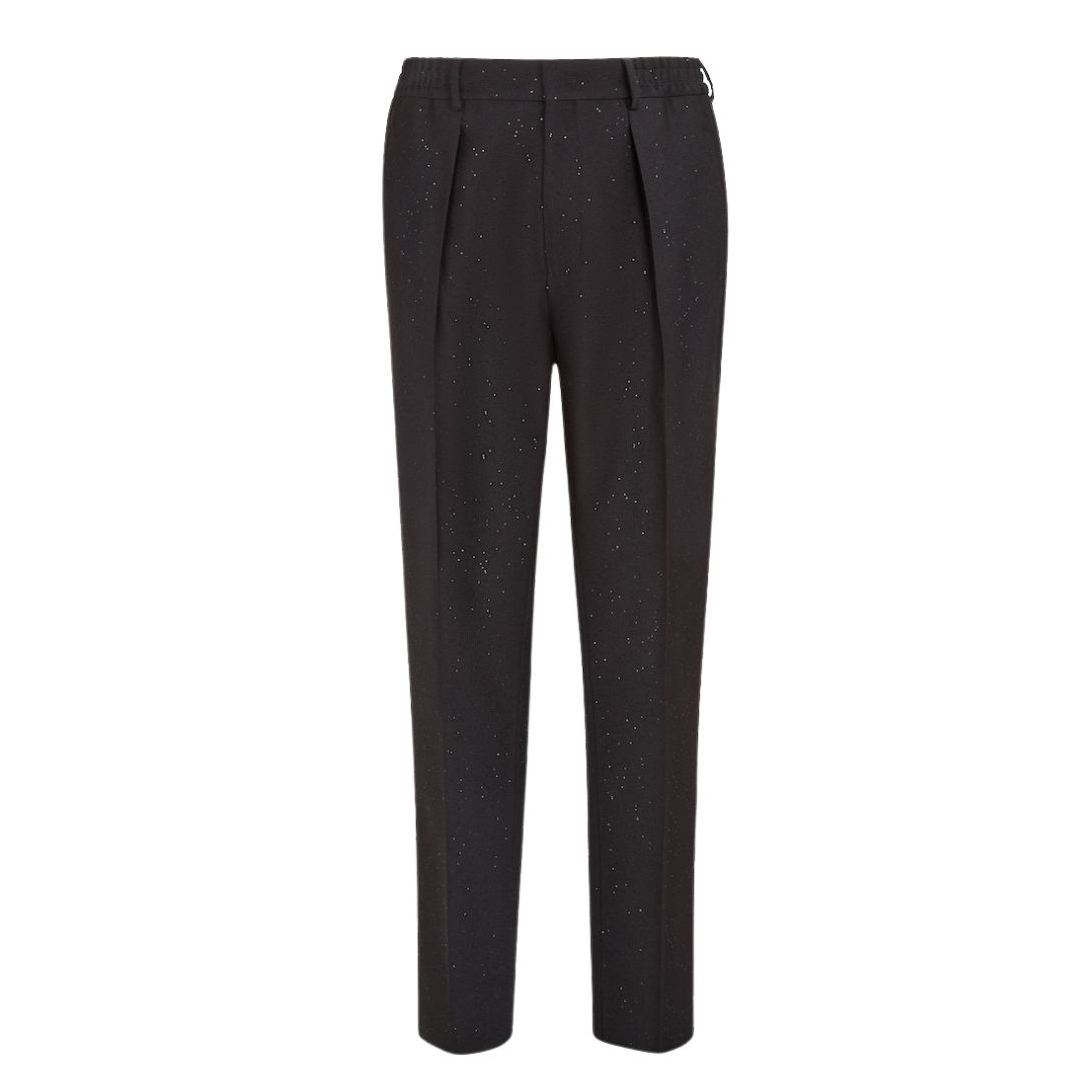1 FENDI BLACK WOOL AND SEQUIN PANTS