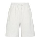 FENDI BERMUDAS SHORT PANTS IN WHITE FF COTTON