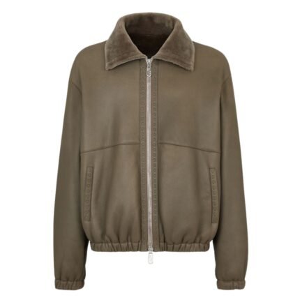 FENDI DOVE GRAY SHEARLING BLOUSON