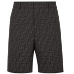FENDI BERMUDA PANTS IN BROWN FABRIC