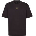 FENDI BLACK COTTON T-SHIRT
