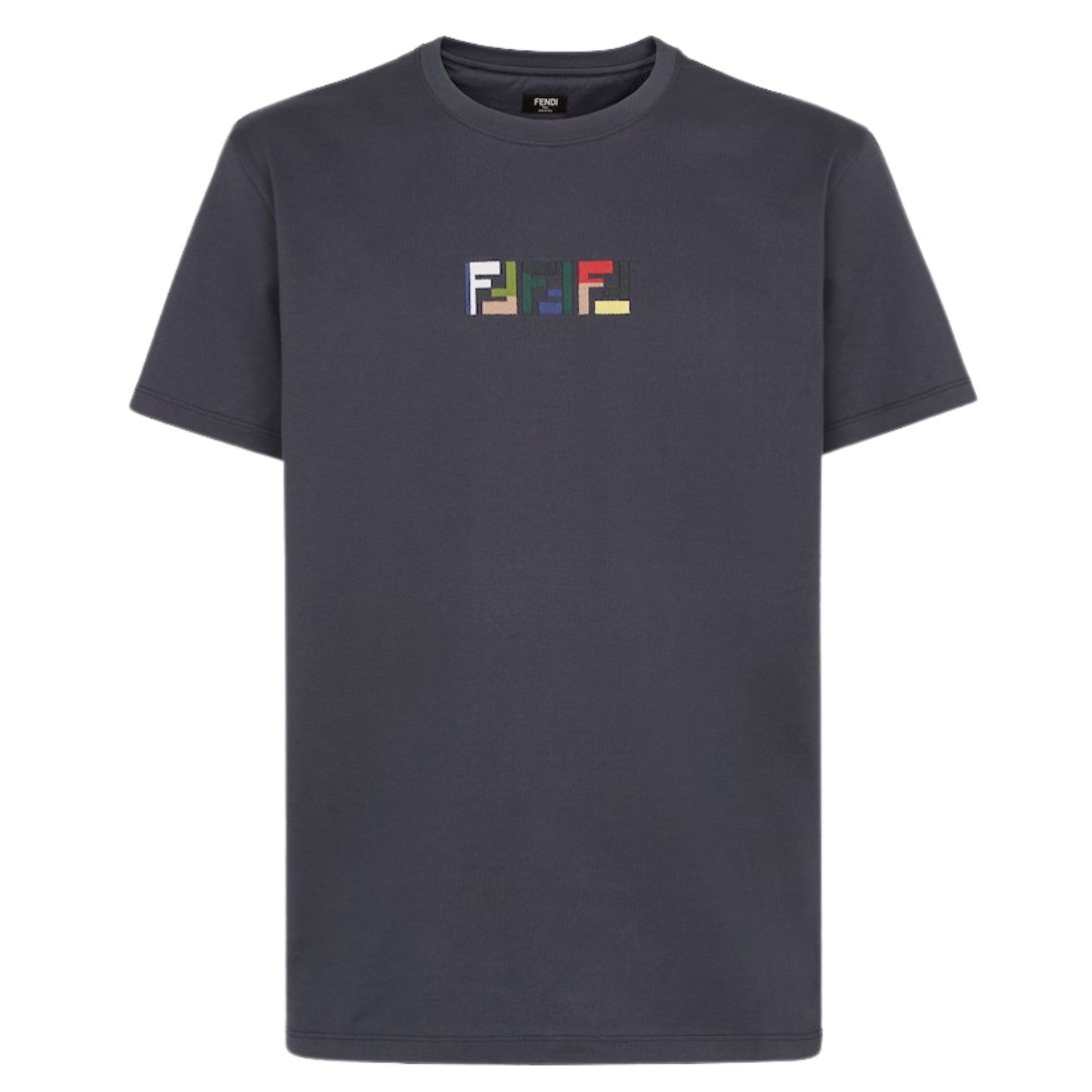 1 FENDI DARK GRAY COTTON T-SHIRT