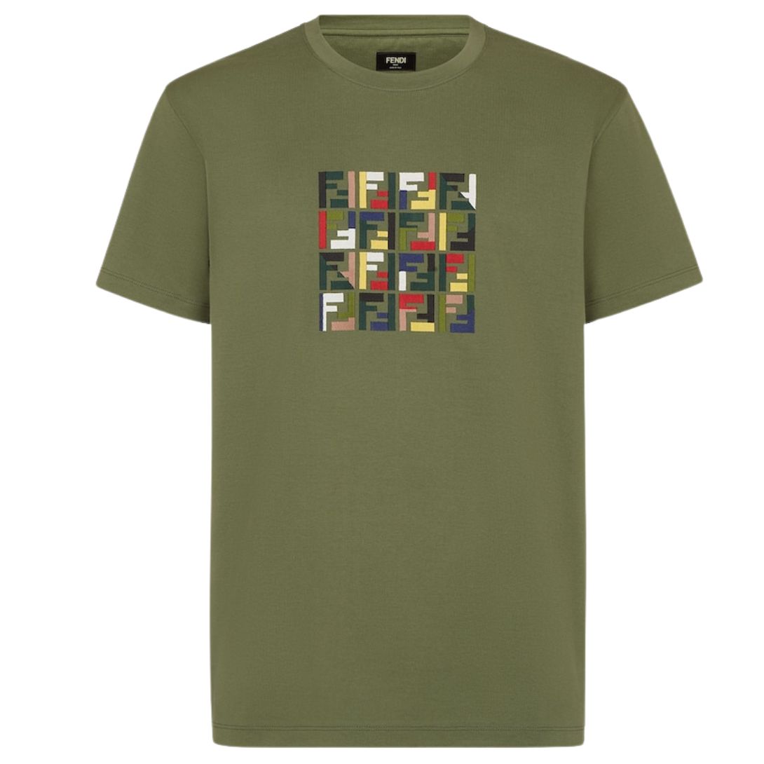 1 FENDI GREEN COTTON T-SHIRT