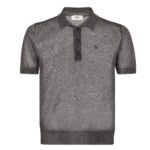 FENDI BLACK AND SILVER METALLIC YARN POLO SHIRT