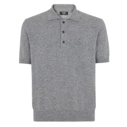 FENDI GRAY WOOL POLO SHIRT