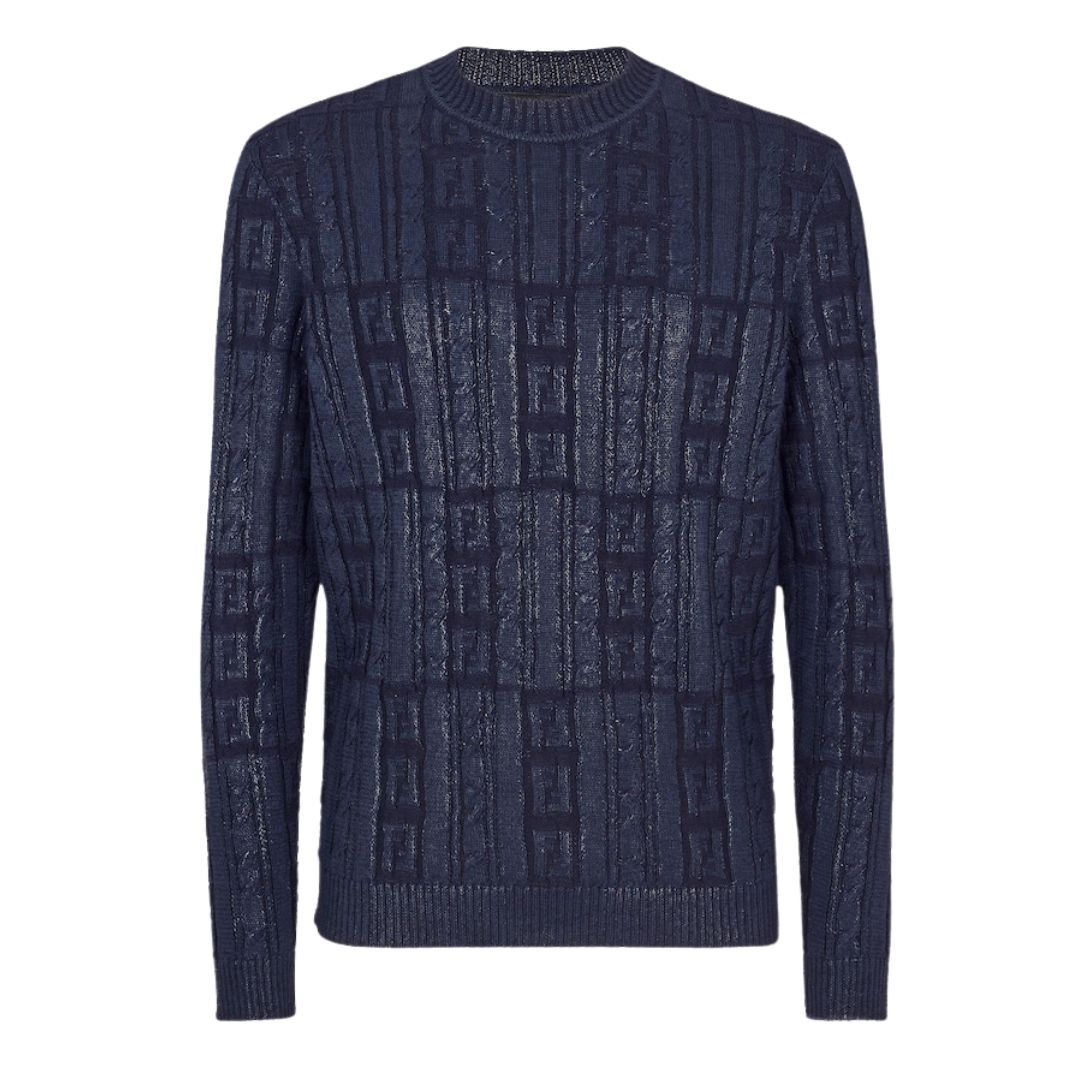 1 FENDI BLUE WOOL SWEATER