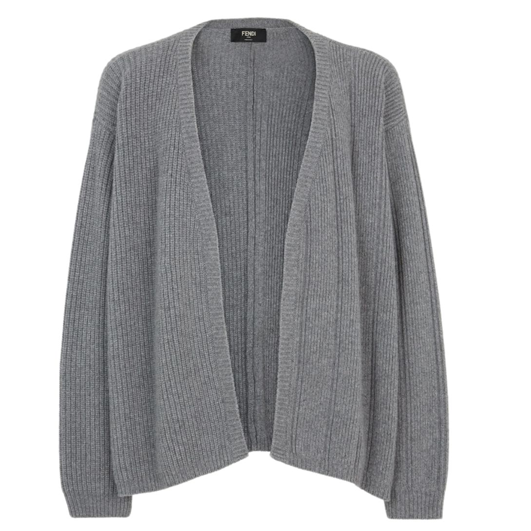 1 FENDI GRAY CASHMERE CARDIGAN