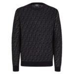 FENDI SWEATER WOOL AND FF NYLON PULLOVER