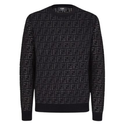 FENDI SWEATER WOOL AND FF NYLON PULLOVER