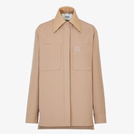 FENDI BEIGE WOOL GRAIN DE POUDRE GO TO JACKET