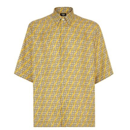 FENDI YELLOW FF LABYRINTH SILK SHIRT