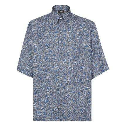 FENDI BLUE JEWELS SILK SHIRT