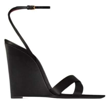 SAINT LAURENT BIBI WEDGES IN SATIN CREPE