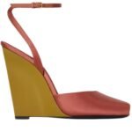SAINT LAURENT LA SCANDALE WEDGES IN SATIN CREPE