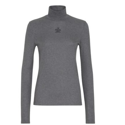 FENDI SWEATER GRAY COTTON JUMPER