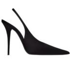 SAINT LAURENT LENTRACTE SLINGBACK PUMPS IN SATIN CREPE