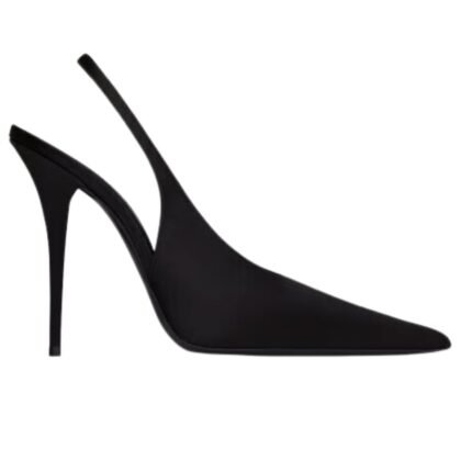 SAINT LAURENT LENTRACTE SLINGBACK PUMPS IN SATIN CREPE