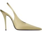 SAINT LAURENT LENTRACTE SLINGBACK PUMPS IN SATIN CREPE