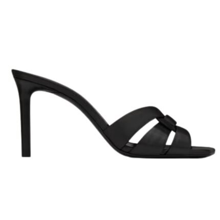 SAINT LAURENT TRIBUTE MULES IN SMOOTH LEATHER
