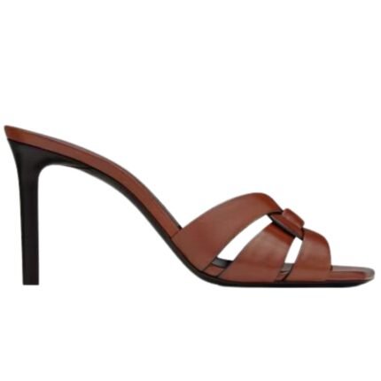 SAINT LAURENT TRIBUTE MULES IN SMOOTH LEATHER