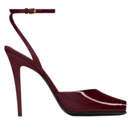 SAINT LAURENT LA SCANDALE SANDALS IN PATENT LEATHER