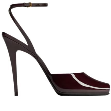 SAINT LAURENT LA SCANDALE SANDALS IN PATENT LEATHER