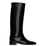 SAINT LAURENT HUNT BOOTS IN GLAZED LEATHER