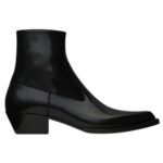 SAINT LAURENT BEAT BOOTIES IN GLAZED LEATHER