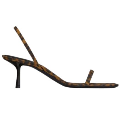 SAINT LAURENT JASPE SANDALS IN LEOPARD GROSGRAIN