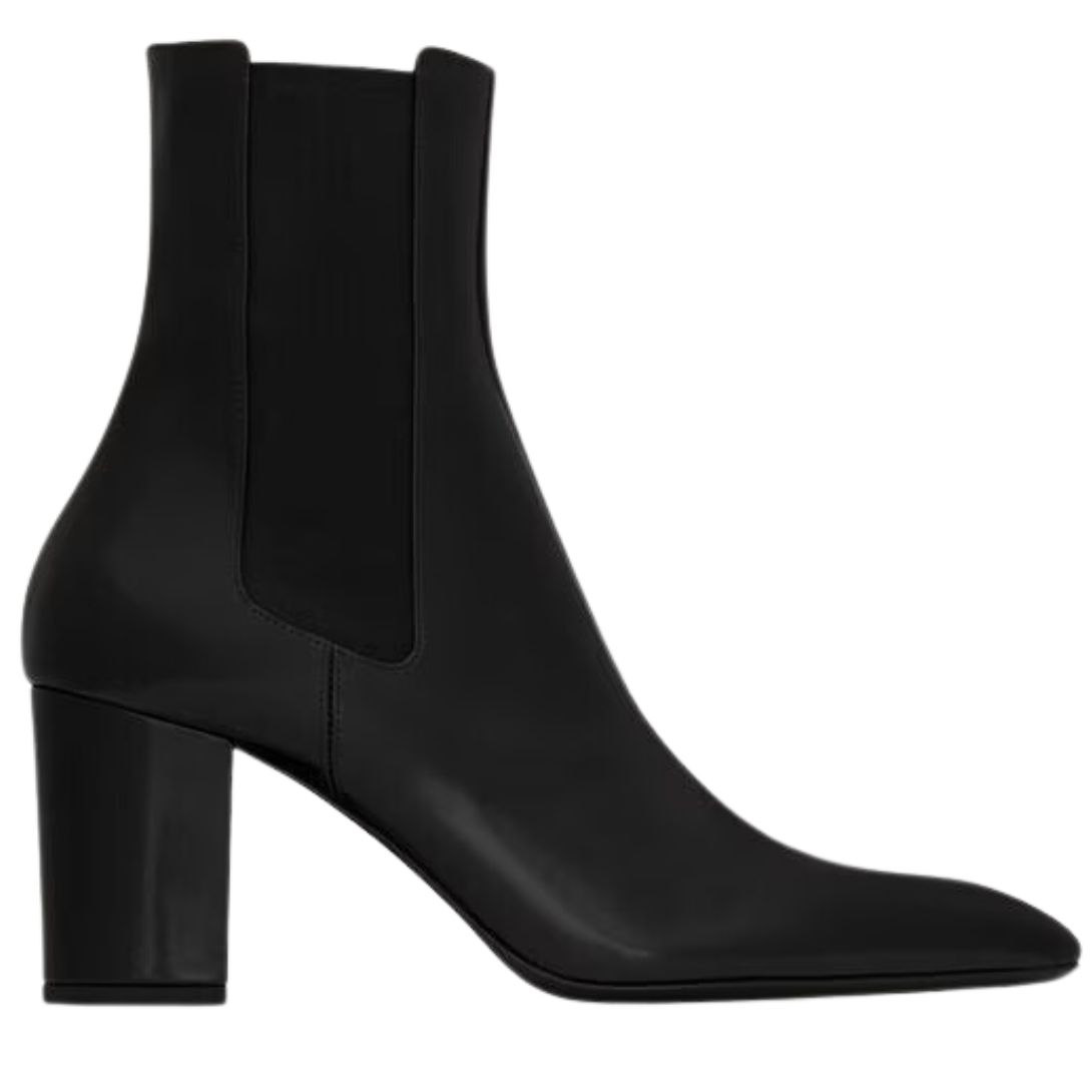 1 SAINT LAURENT BETTY CHELSEA BOOTS IN GLAZED LEATHER