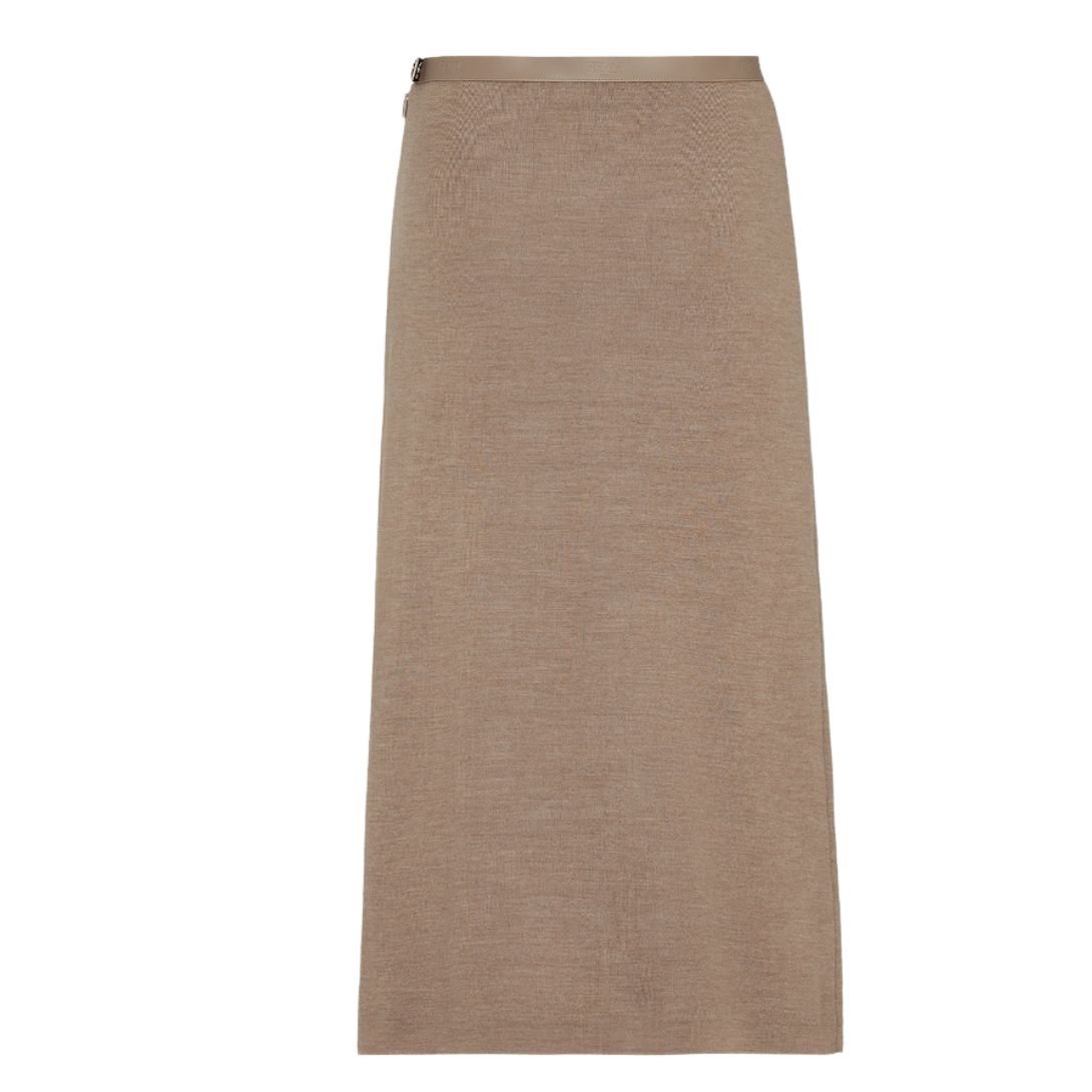 1 FENDI GRAY WOOL SKIRT