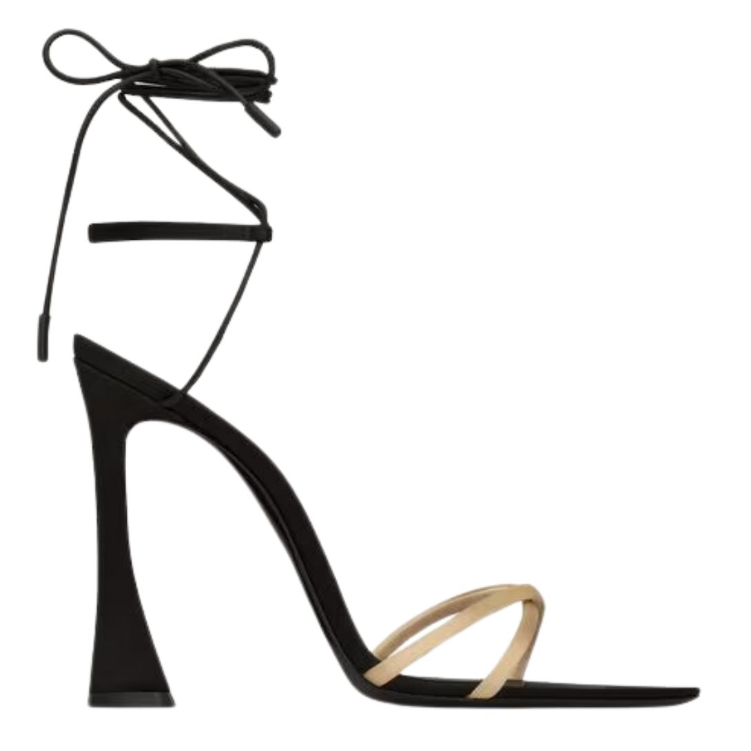 1 SAINT LAURENT LIZA SANDALS IN SATIN CREPE