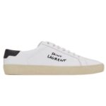 SAINT LAURENT COURT CLASSIC SL/06 EMBROIDERED SNEAKERS IN LEATHER