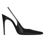 SAINT LAURENT VENDOME SLINGBACK PUMPS IN GLAZED LEATHER