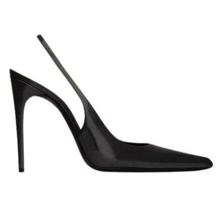 SAINT LAURENT VENDOME SLINGBACK PUMPS IN GLAZED LEATHER