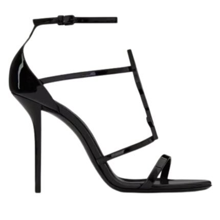 SAINT LAURENT CASSANDRA SANDALS IN PATENT LEATHER