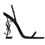 SAINT LAURENT OPYUM SLINGBACK SANDALS IN GLAZED LEATHER