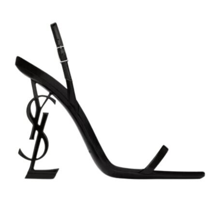 SAINT LAURENT OPYUM SLINGBACK SANDALS IN GLAZED LEATHER