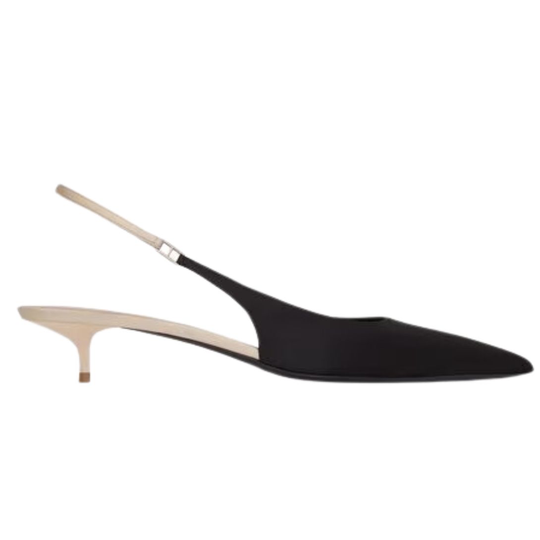 1 SAINT LAURENT CHERISH SLINGBACK PUMPS IN SATIN CREPE