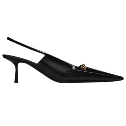 SAINT LAURENT CARINE SLINGBACK PUMPS IN PATENT LEATHER