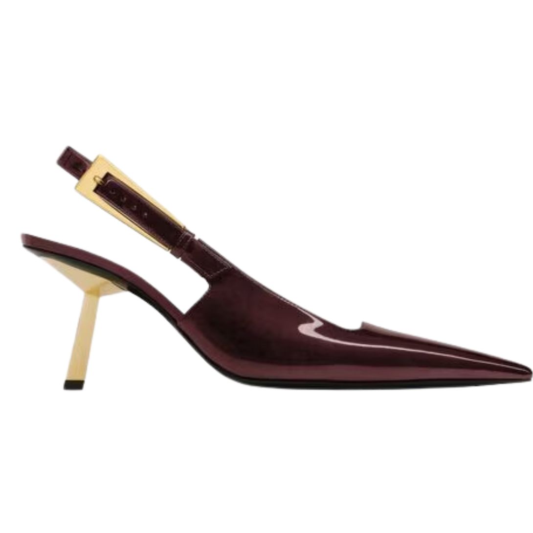 1 SAINT LAURENT LEE SLINGBACK PUMPS IN PATENT LEATHER