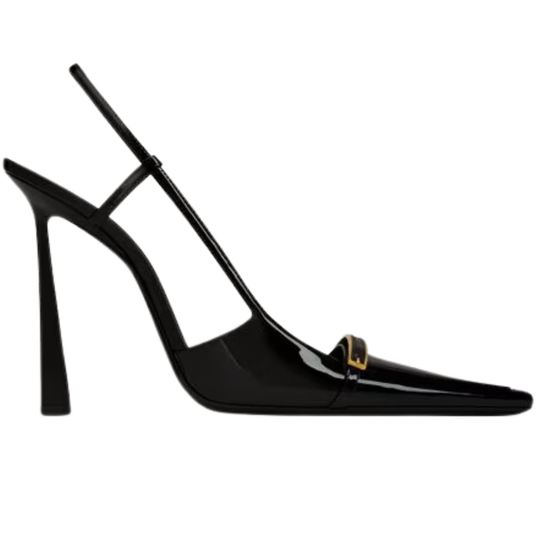 1 SAINT LAURENT JACQUELINE SLINGBACK PUMPS IN PATENT LEATHER