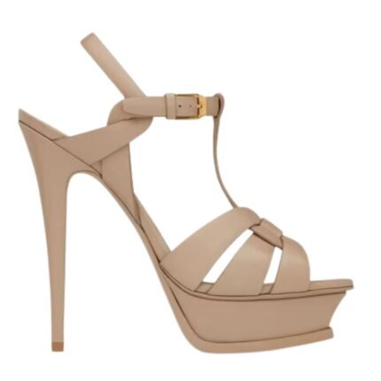 SAINT LAURENT TRIBUTE PLATFORM SANDALS IN SMOOTH LEATHER