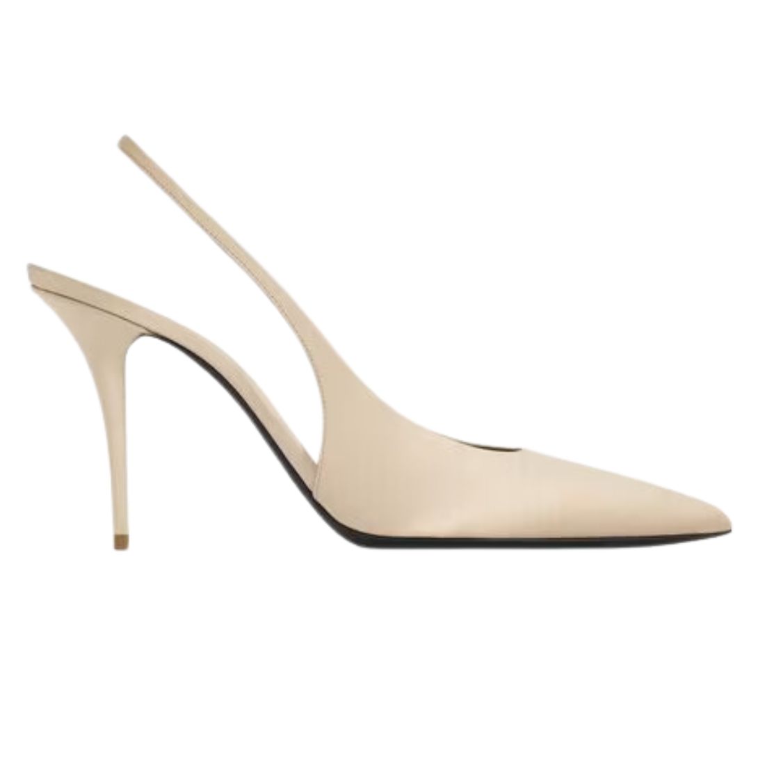 1 SAINT LAURENT NORMA SLINGBACK PUMPS IN SATIN CREPE