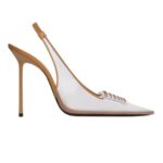 SAINT LAURENT JIVE SLINGBACK PUMPS IN TPU AND RHINESTONES