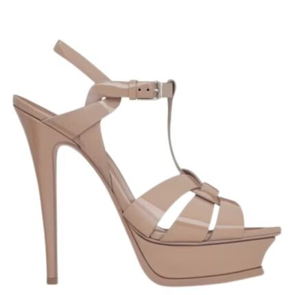 SAINT LAURENT TRIBUTE PLATFORM SANDALS IN PATENT LEATHER