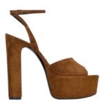 SAINT LAURENT JODIE PLATFORM SANDALS IN SUEDE