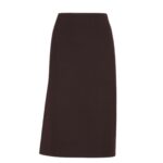 FENDI BURGUNDY GRAIN DE POUDRE WOOL SKIRT