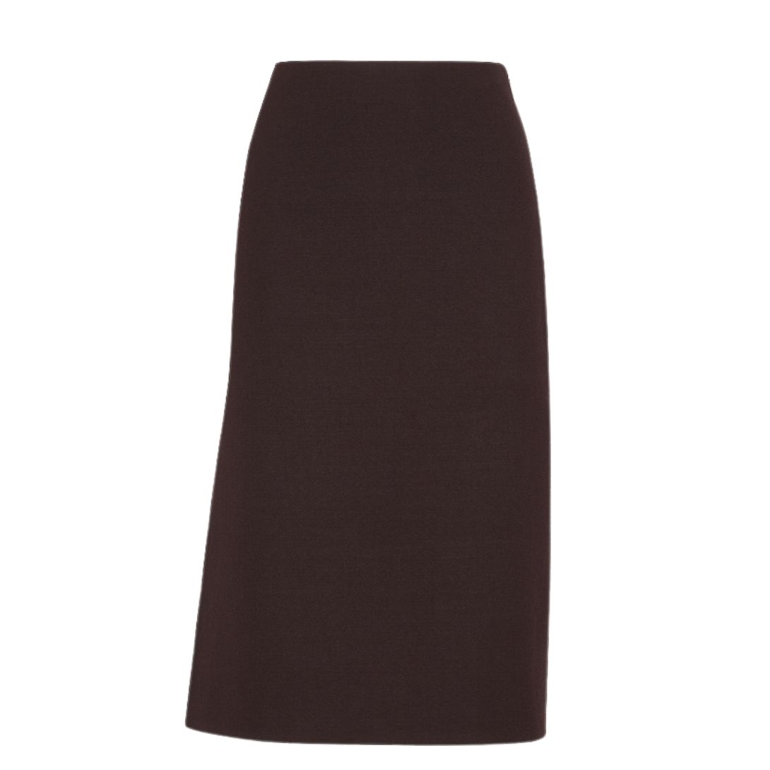 1 FENDI BURGUNDY GRAIN DE POUDRE WOOL SKIRT