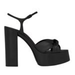 SAINT LAURENT BIANCA PLATFORM SANDALS IN SMOOTH LEATHER